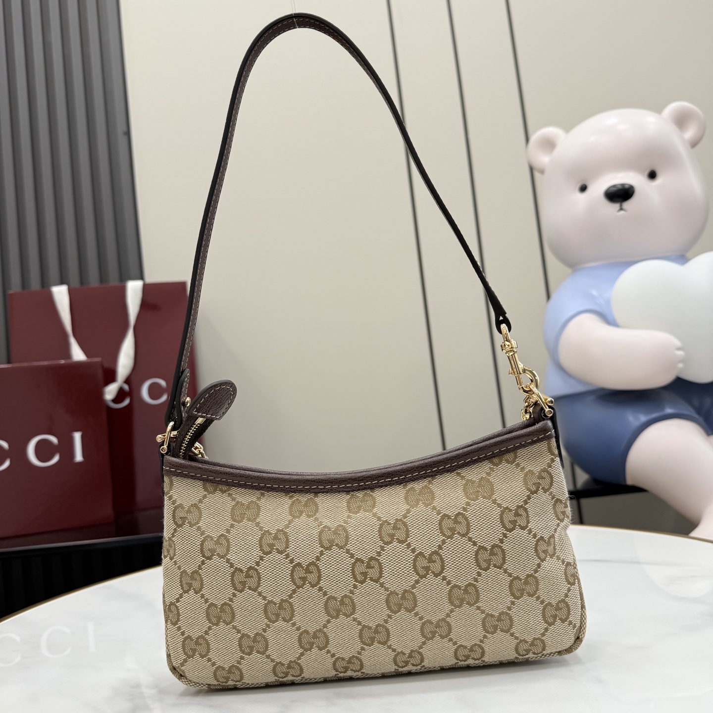 [Gucci] 구찌 (Generation) GG 캔버스 투웨이 미니 체인백 (샌드/브라운) 가방