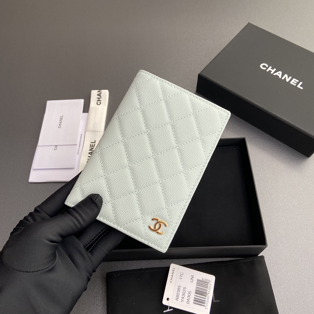 [Chanel] 샤넬 램스킨 퀼팅 패스포트 홀더/여권 지갑
