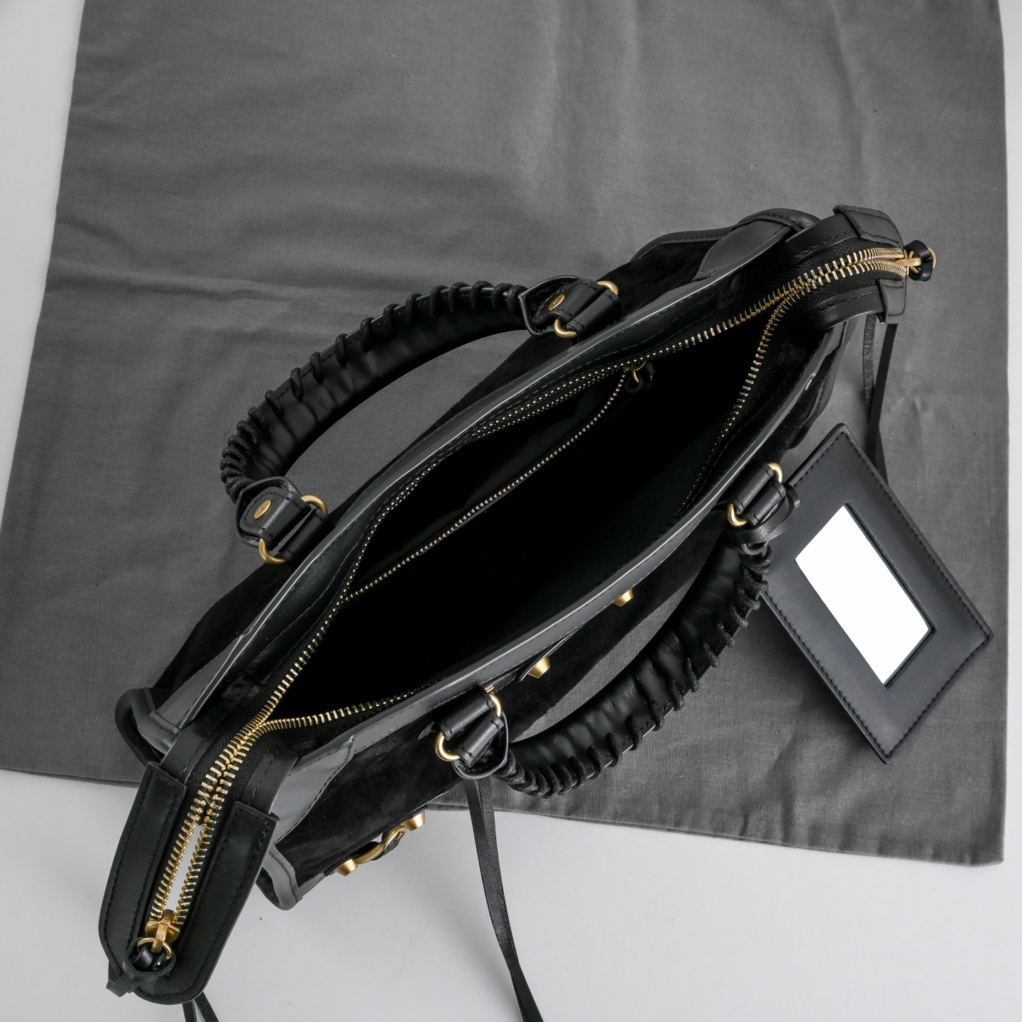 BALENCIAGA 발렌시아가 Le City 르 시티 스웨이드 컴비네이션 카프스킨 모터사이클 백 가방