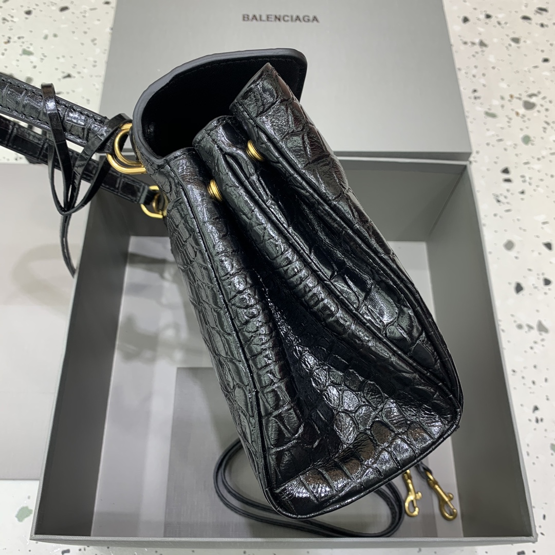 BALENCIAGA 발렌시아가 Rodeo 로데오 스몰 핸드백 (악어 패턴 블랙) 가방