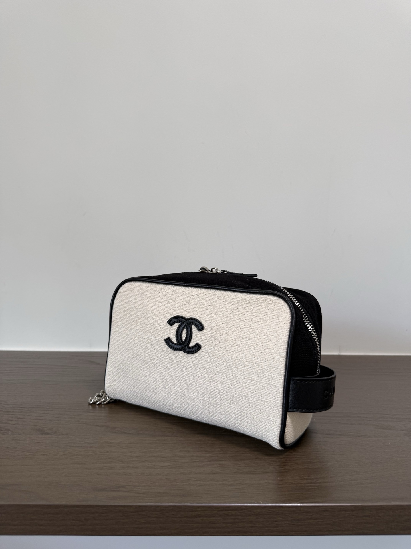 [Chanel] 샤넬 26M Coco Beach 코코 비치 캔버스 코스메틱 파우치 백 가방