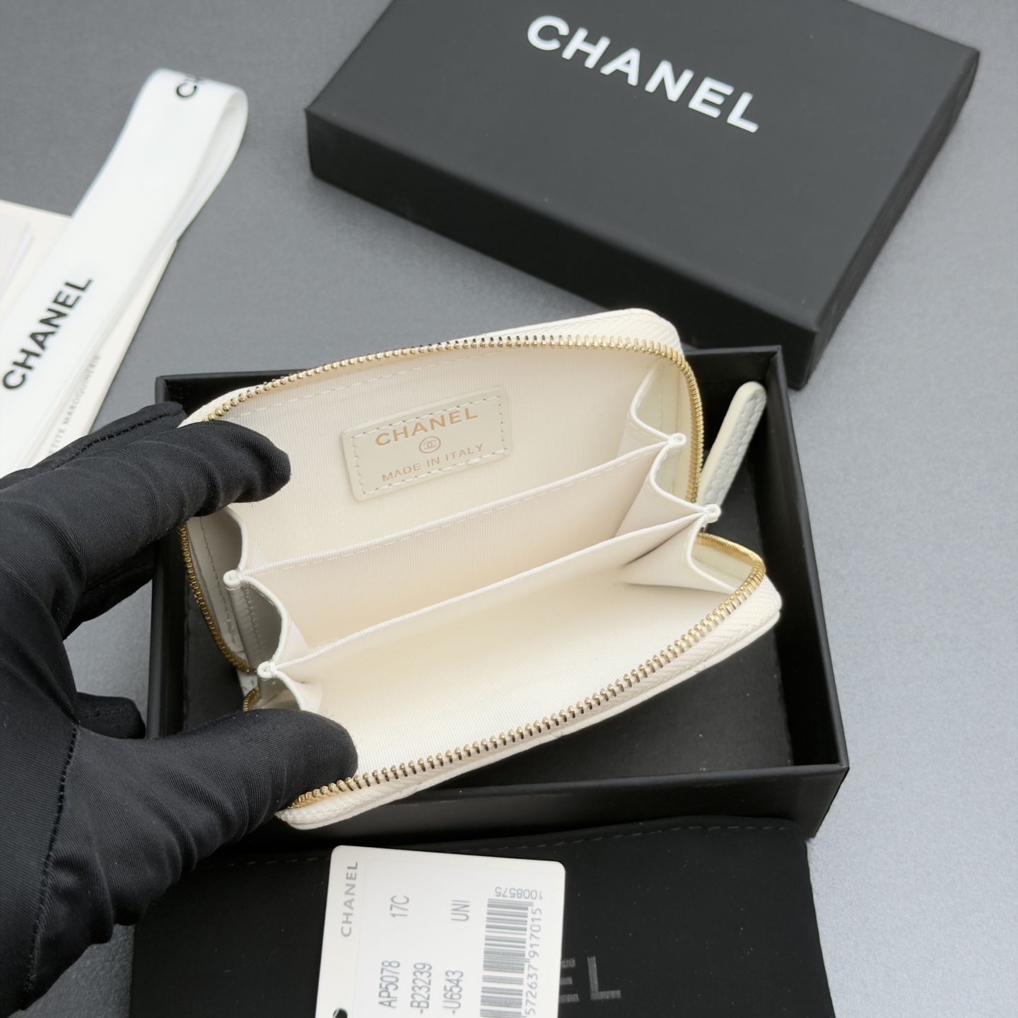[Chanel] 샤넬 26SS 캐비어 멀티 젬스톤 미니 지퍼 코인 퍼스 지갑
