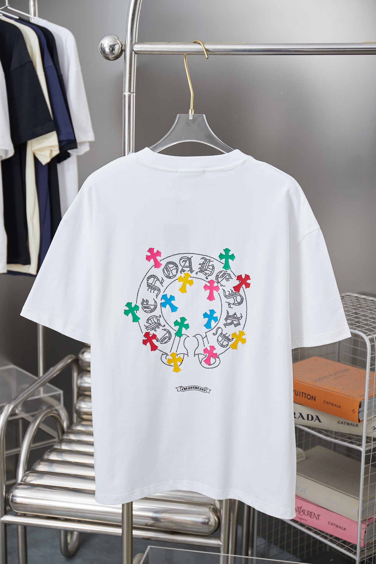 크롬하츠(Chrome Hearts) 실리콘 크로스 반팔 티셔츠 상의 의류