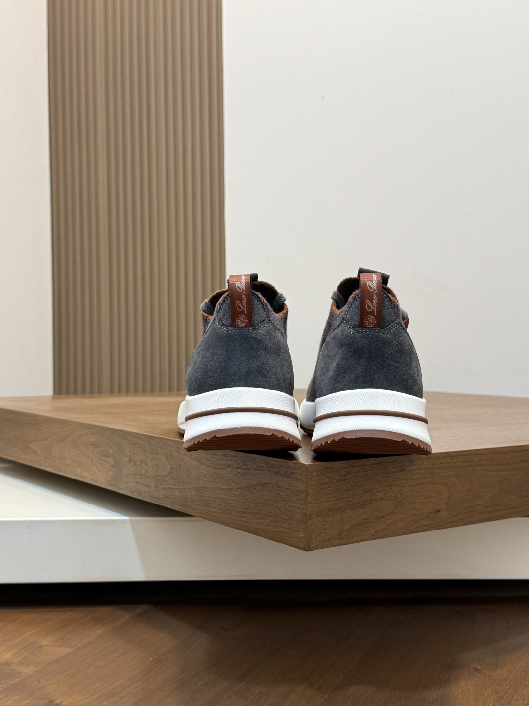 [Loro Piana] LP 로로 피아나 썸머 안톤 워크 레더 앤 패브릭 보트 슈즈 스니커즈 신발