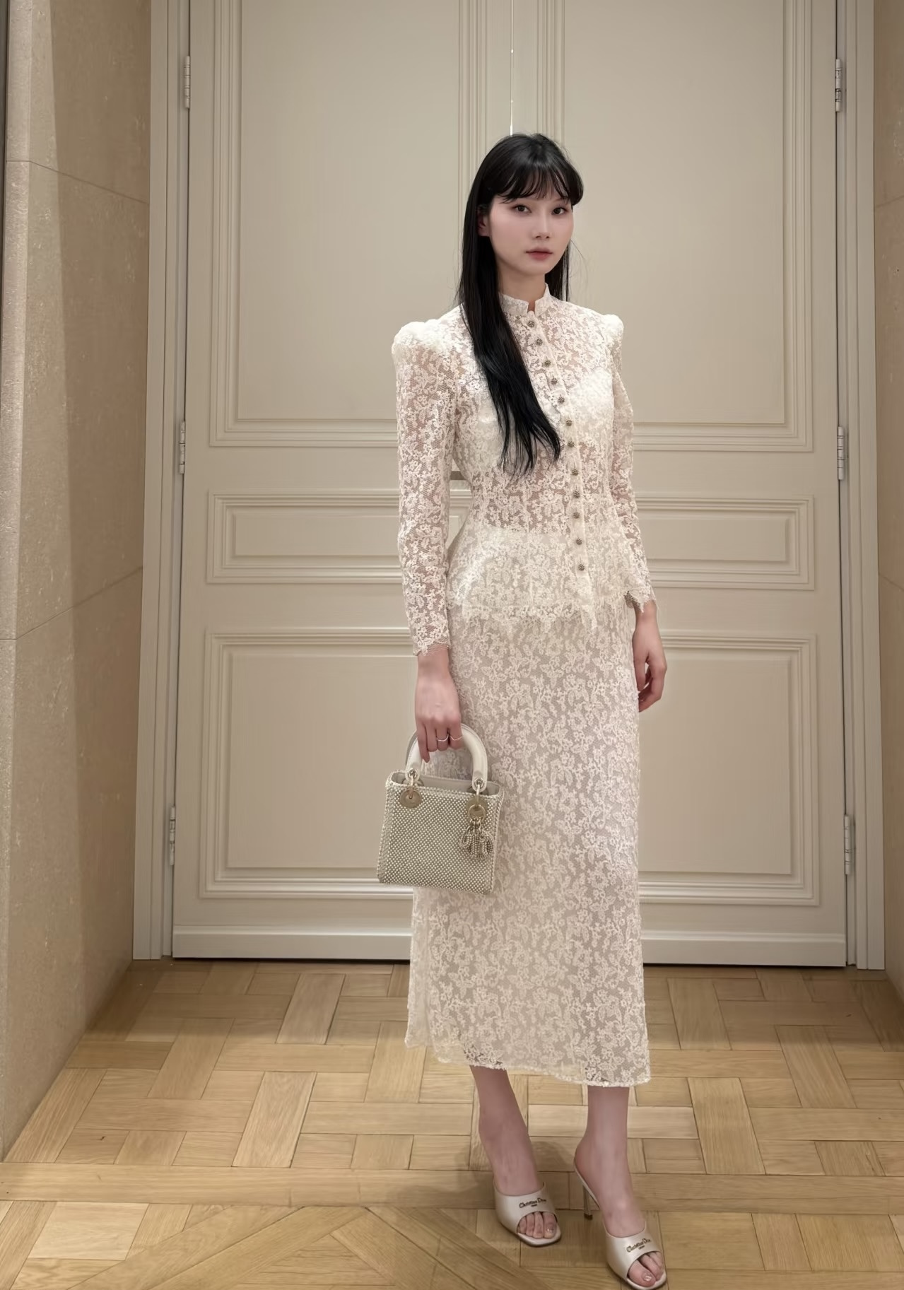 [Dior] 디올 26SS 빈티지 플라워 레이스 머메이드 스커트 치마 의류