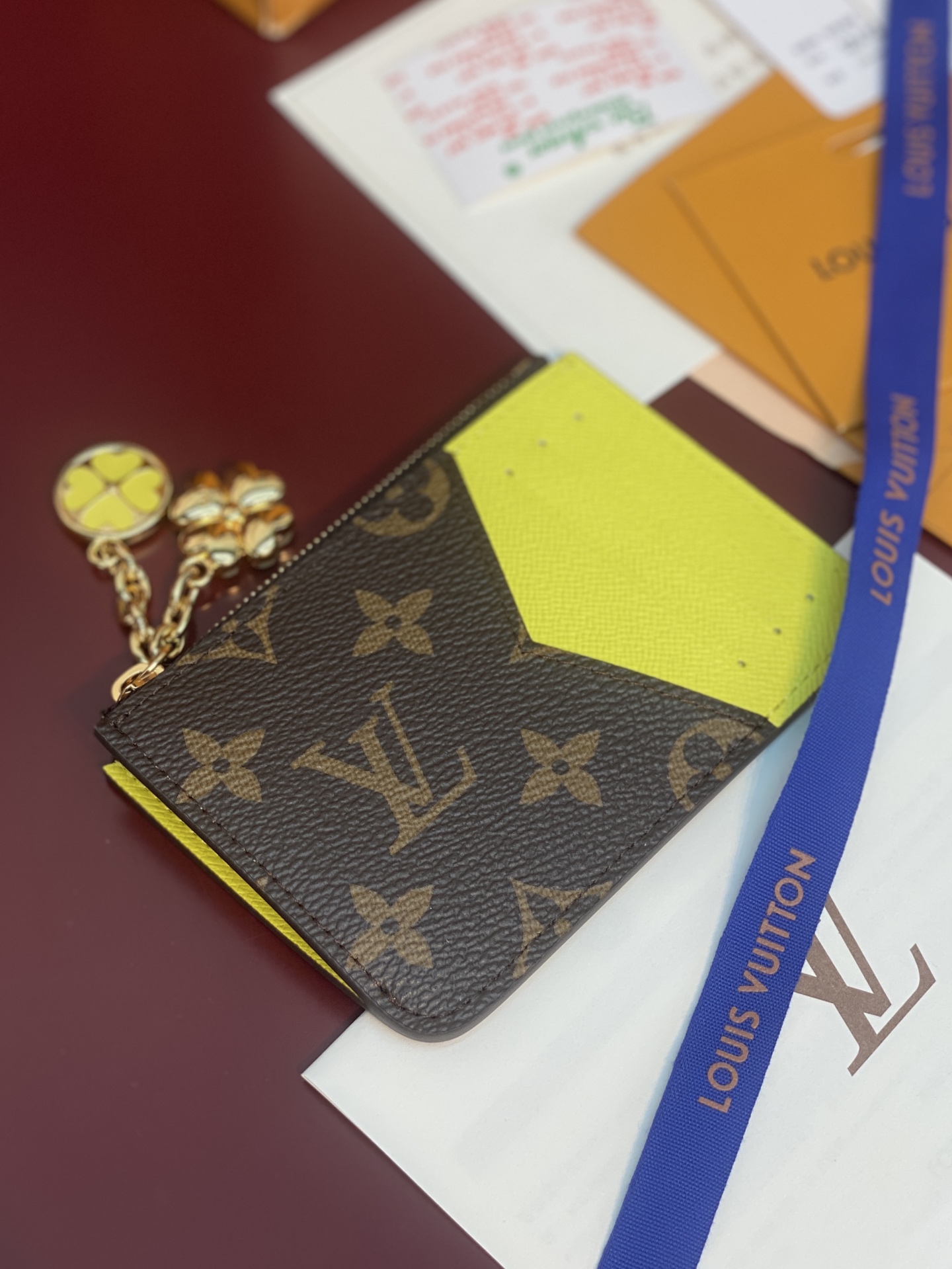[Louis Vuitton] LV 루이비통 모노그램 Romy 로미 일본 한정 카드 지갑 (레몬 옐로우)