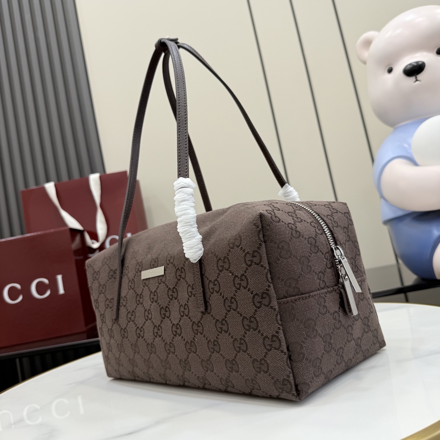[Gucci] 구찌 (Generation) GG 캔버스 보스턴백 (다크 브라운) 가방