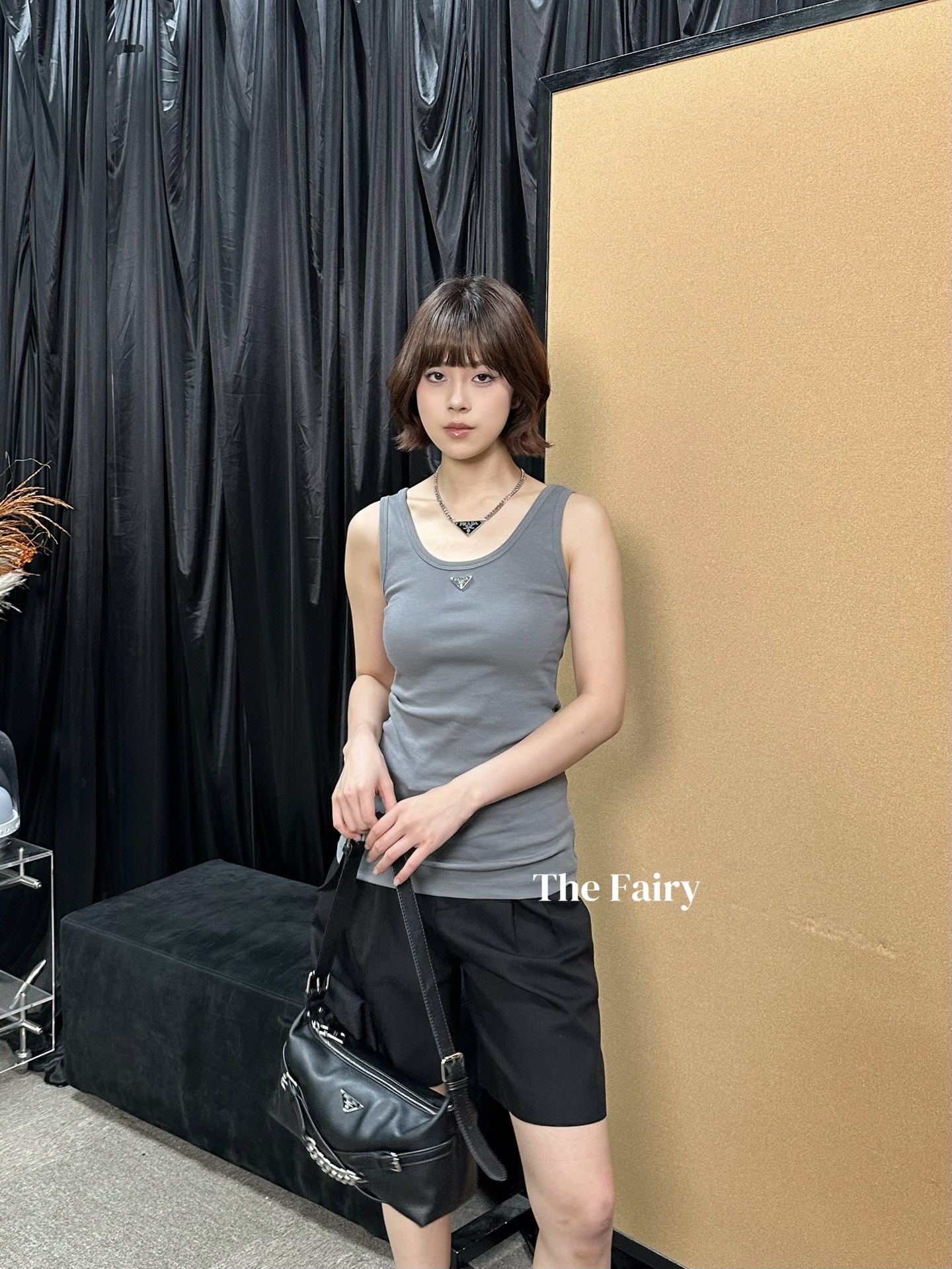 [Prada] 프라다 뉴 시즌 린넨 투톤 웨이스트 쇼츠 반바지 의류