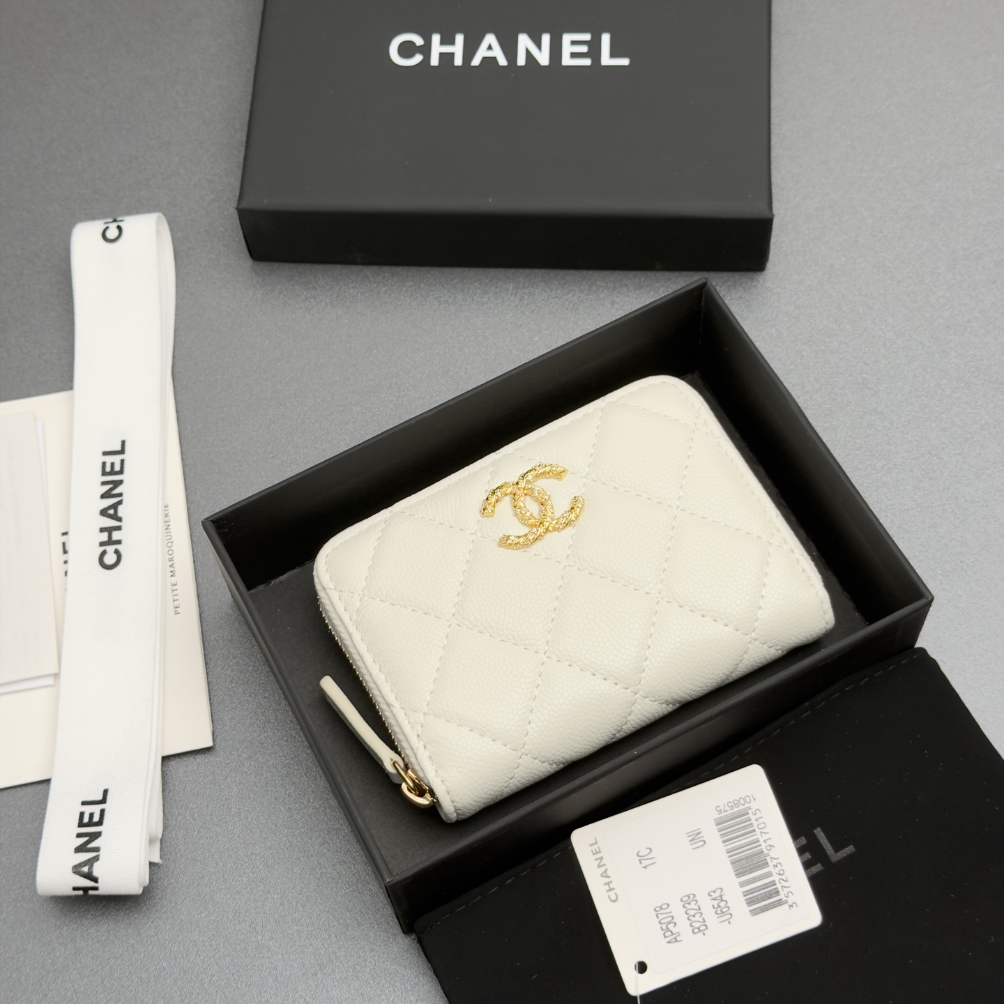 [Chanel] 샤넬 26SS 캐비어 멀티 젬스톤 미니 지퍼 코인 퍼스 지갑
