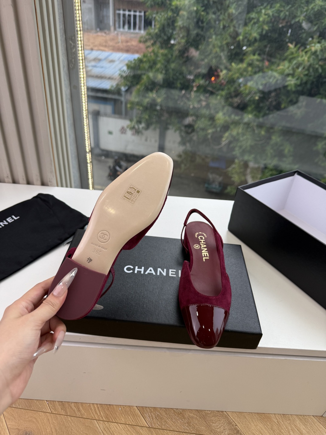 샤넬(CHANEL) 메리제인 슬링백 플랫 신발
