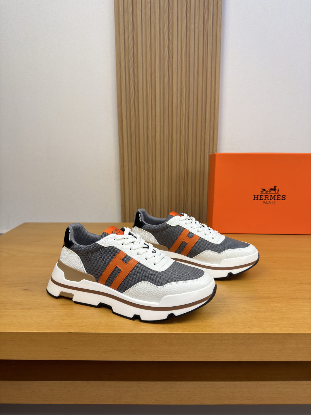 Hermes 에르메스 H 로고 캐주얼 운동화 스니커즈 신발