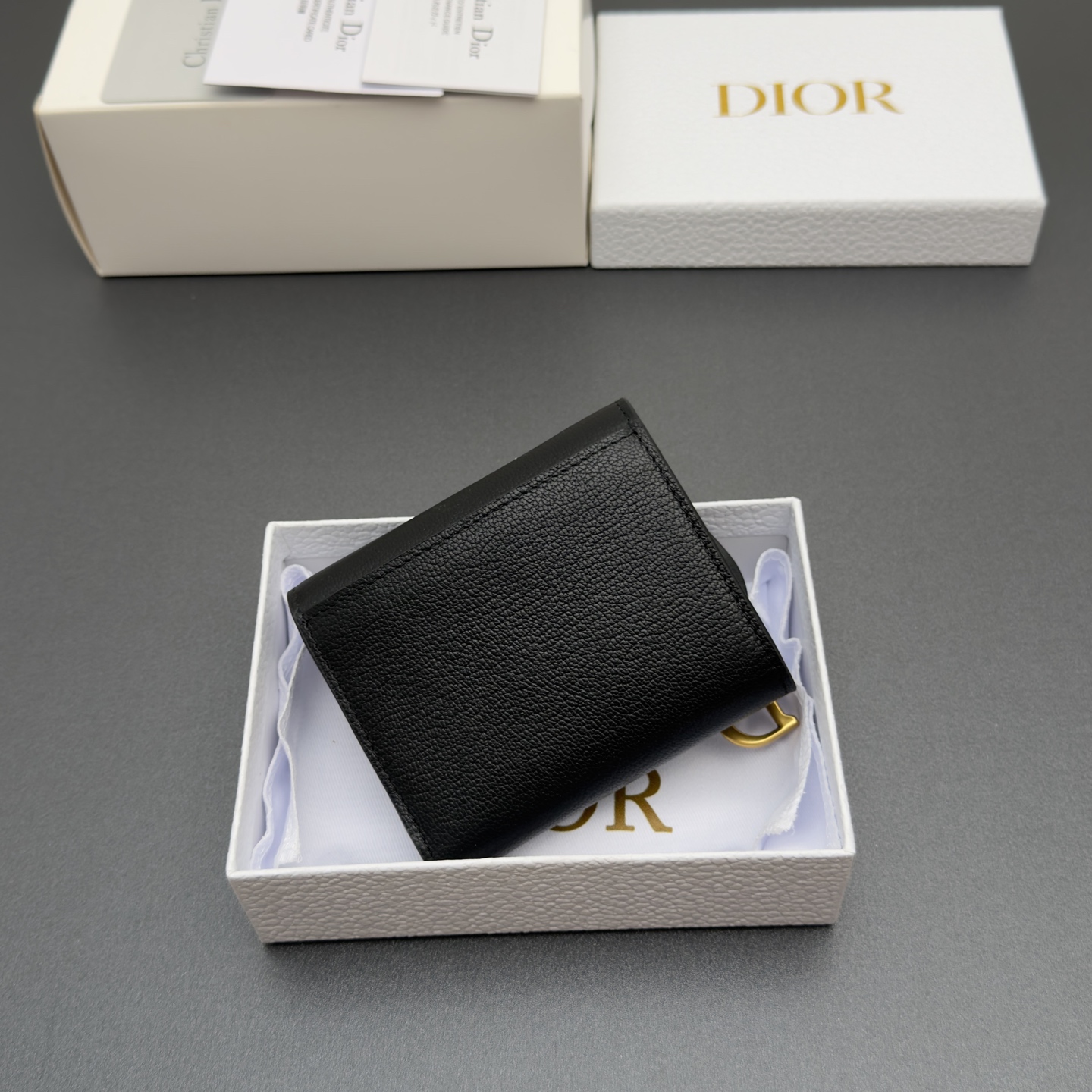 [Dior] 디올 Lotus 로터스 새들 고스트 그레인드 미니 지갑