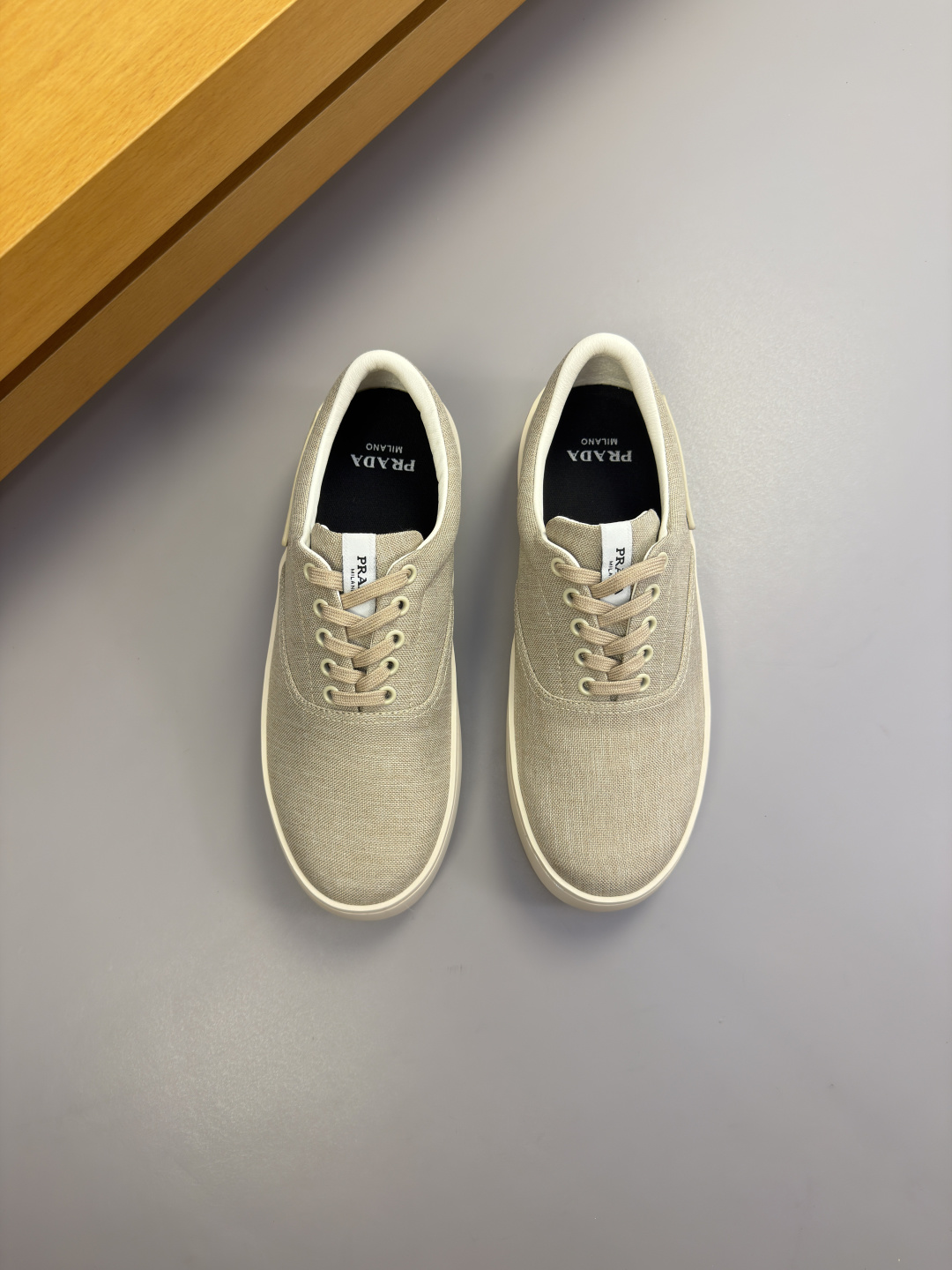 PRADA 프라다 데님 캔버스 스니커즈 신발