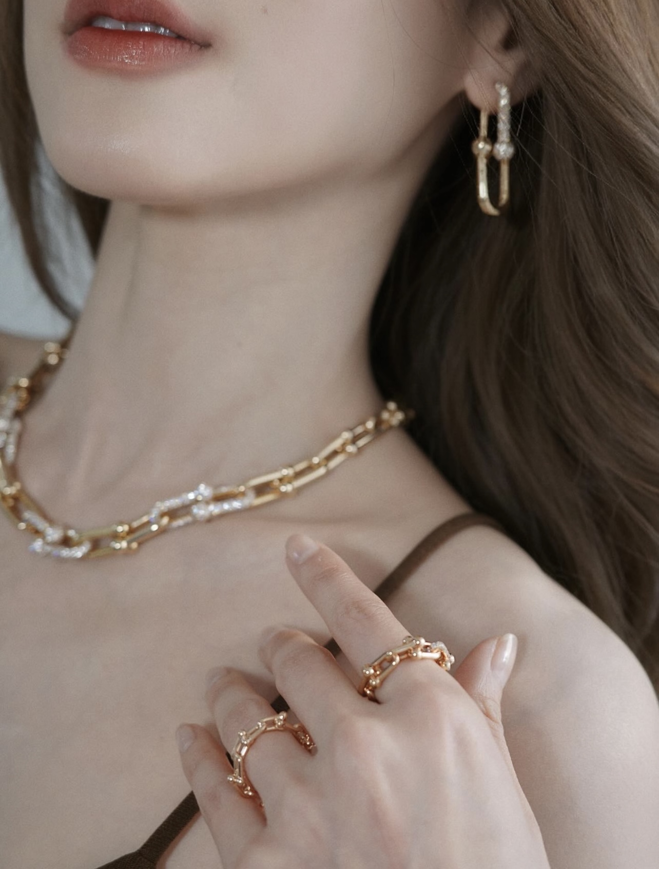 티파니(TIFFANY & CO.) 실버 큐빅 말굽 목걸이 악세사리