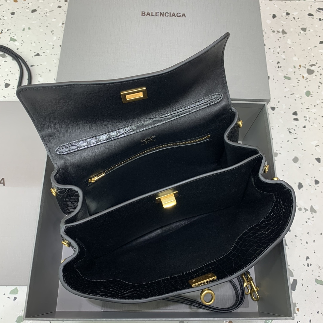 BALENCIAGA 발렌시아가 Rodeo 로데오 스몰 핸드백 (악어 패턴 블랙) 가방