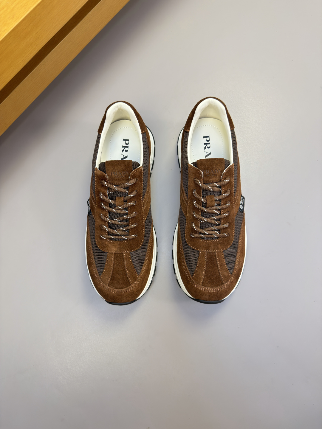 [Prada] 프라다 프리미엄 스웨이드 & 캔버스 콤비 스니커즈 신발