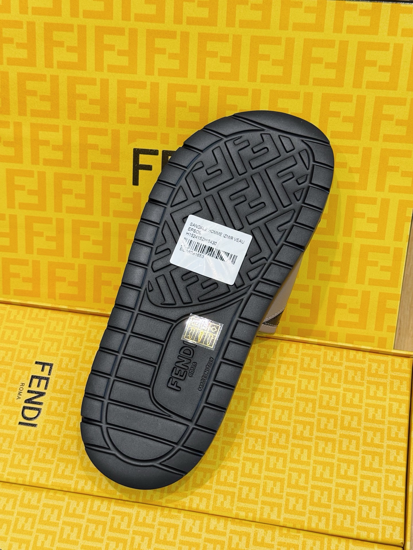 [Fendi] 펜디 맨즈 컬러블록 FF 로고 러버 슬라이드 슬리퍼 신발