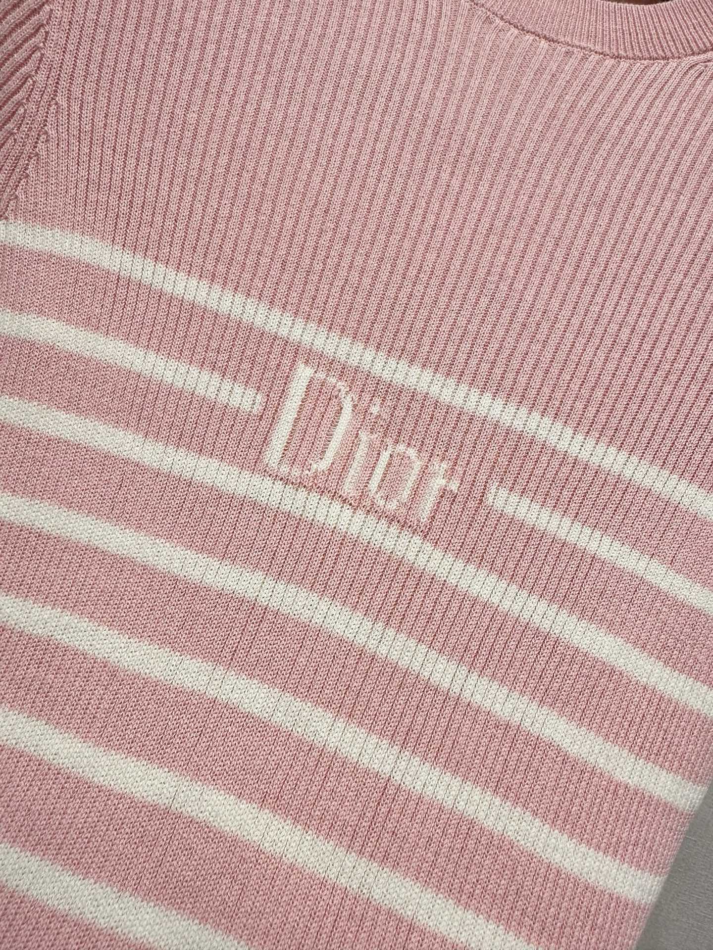디올(DIOR) 레터링 반팔 골지 니트 의류
