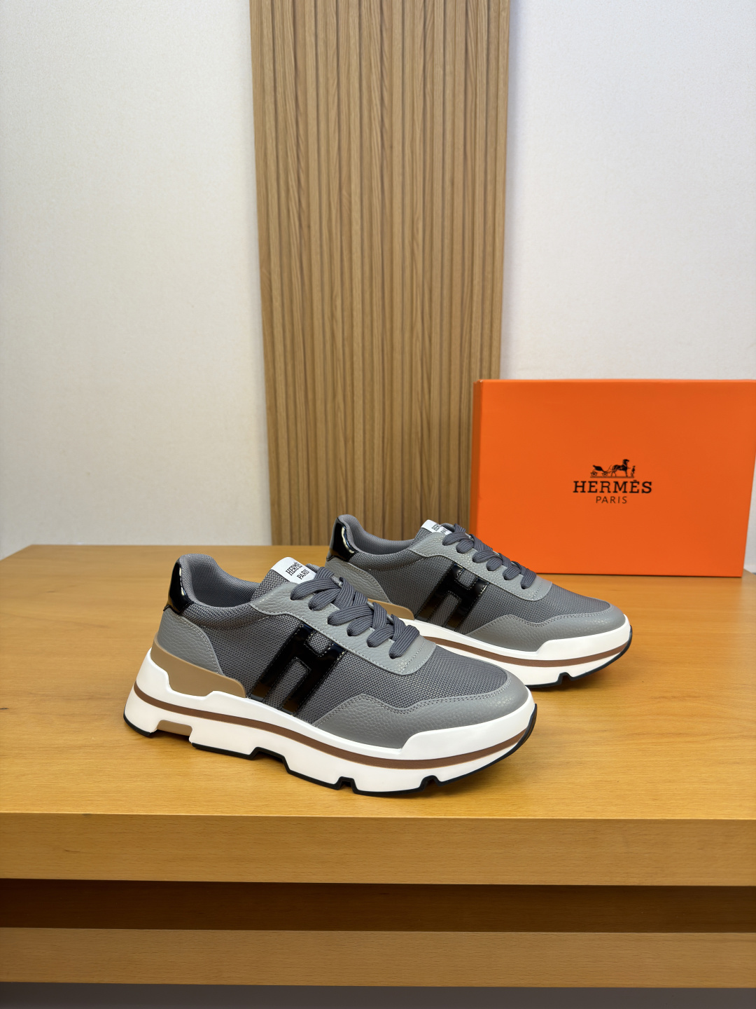 Hermes 에르메스 H 로고 캐주얼 운동화 스니커즈 신발
