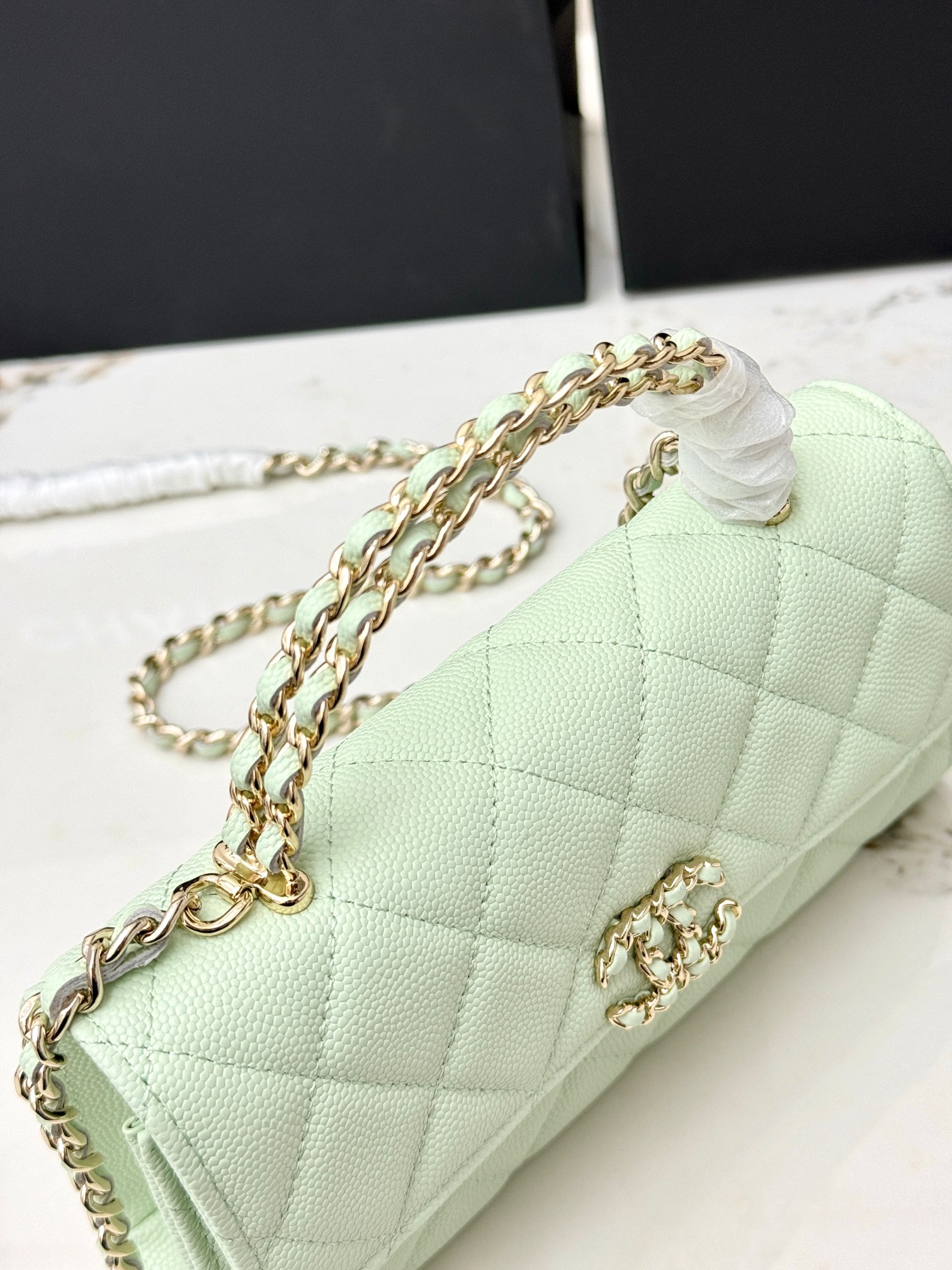 Chanel 25S 샤넬 캐비어 카우레더 Kelly 핸들백 가방