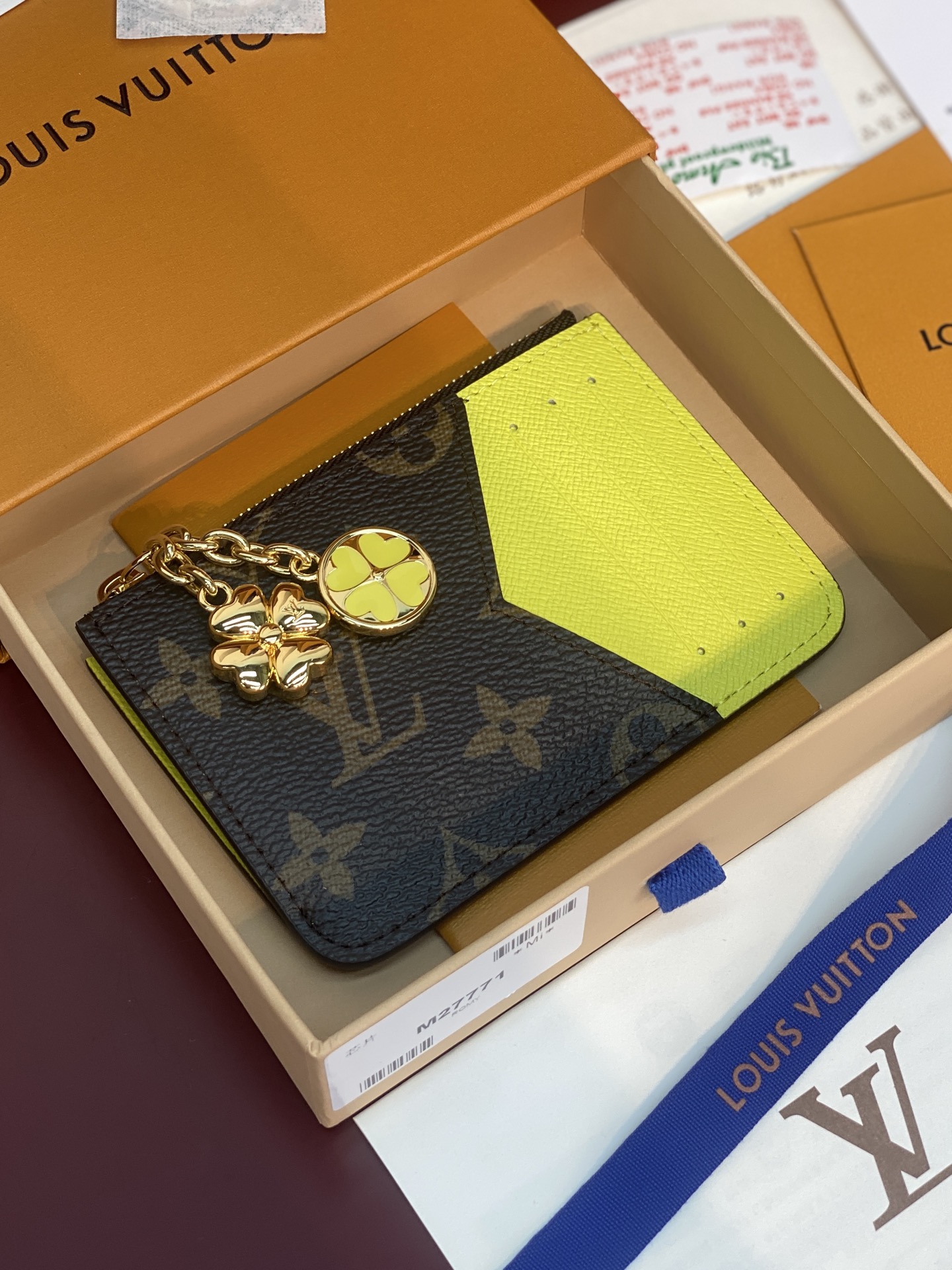 [Louis Vuitton] LV 루이비통 모노그램 Romy 로미 일본 한정 카드 지갑 (레몬 옐로우)