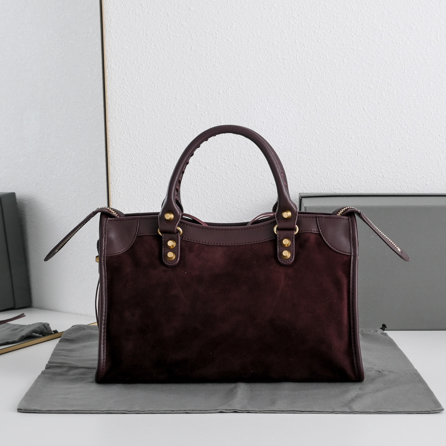 BALENCIAGA 발렌시아가 Le City 르 시티 스웨이드 컴비네이션 카프스킨 모터사이클 백 가방