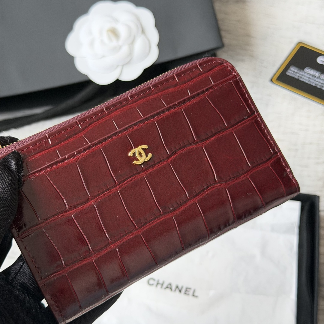Chanel 26S CF 샤넬 지퍼 카드·코인 파우치 지갑