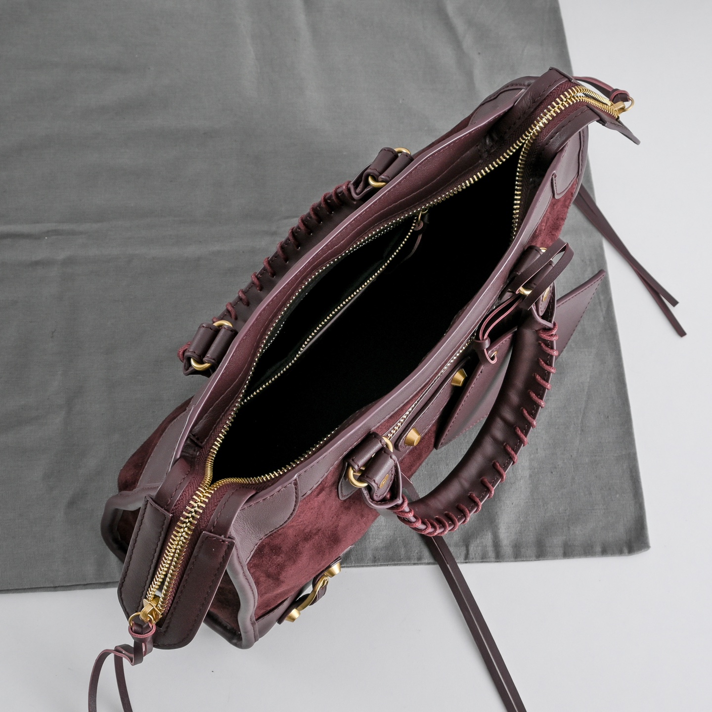 BALENCIAGA 발렌시아가 Le City 르 시티 스웨이드 컴비네이션 카프스킨 모터사이클 백 가방