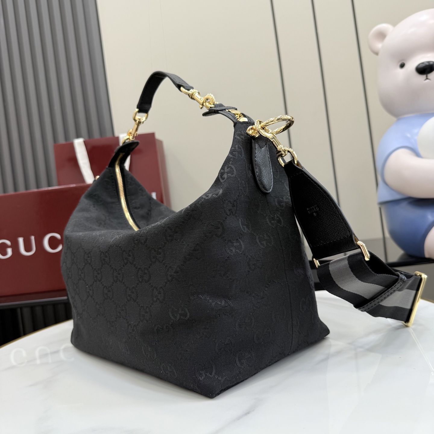 GUCCI 구찌 Gucci NY 컬렉션 브레라(Brera) 캔버스 토트백 - 블랙 가방