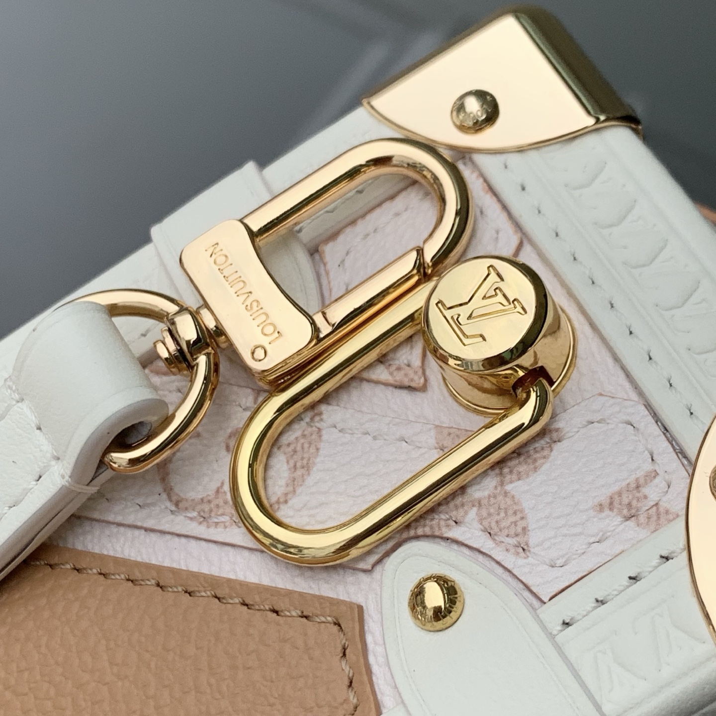 LOUIS VUITTON LV M29666 루이비통 사이드 트렁크 미디엄 핸드백 (그레인 레더 & 모노그램 듄 캔버스) 가방