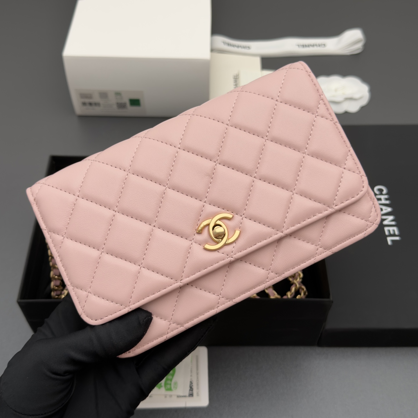 [Chanel] 샤넬 이탈리안 램스킨 클래식 체인 파우치/클러치 가방