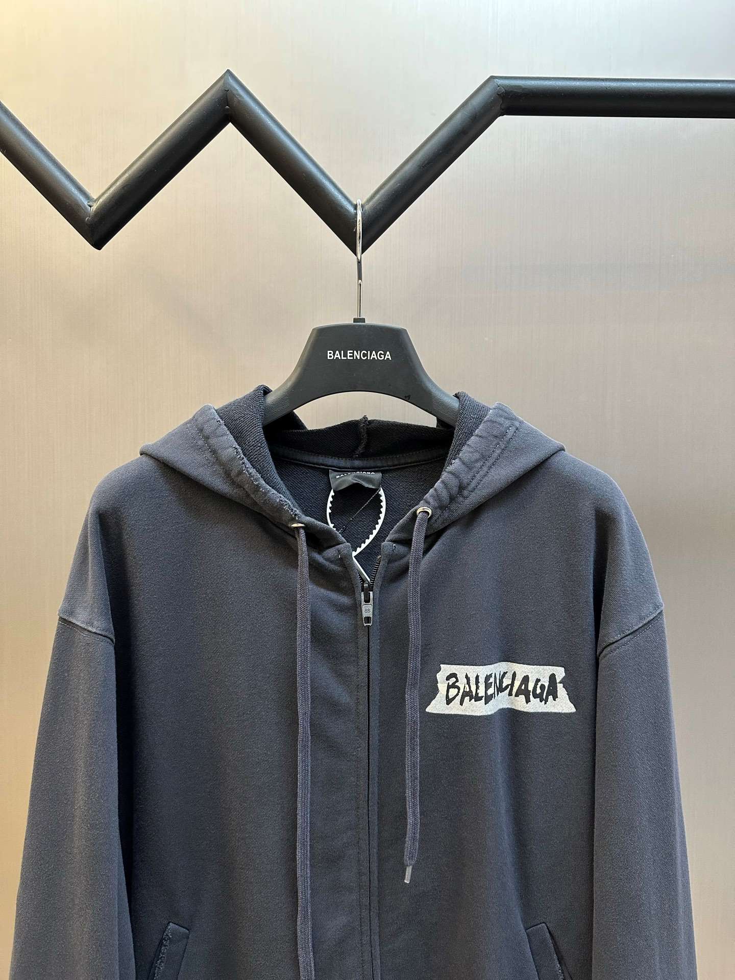 발렌시아가(BALENCIAGA) 워싱 프린트 오버핏 후드 집업 의류