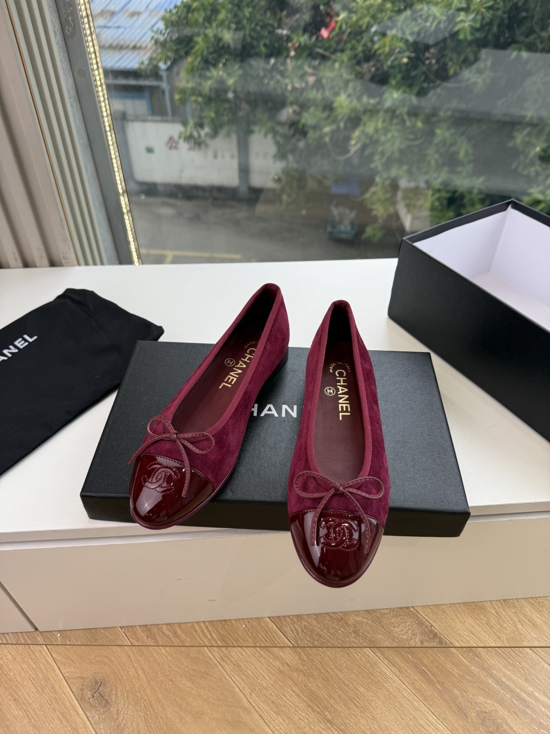 샤넬(CHANEL) 리본 메리제인 슬링백 플랫 신발