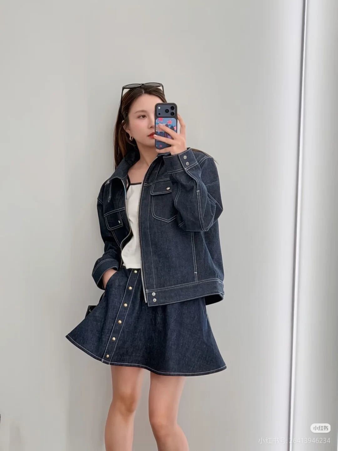셀린느(CELINE) 크롭 데님 집업 재킷 의류