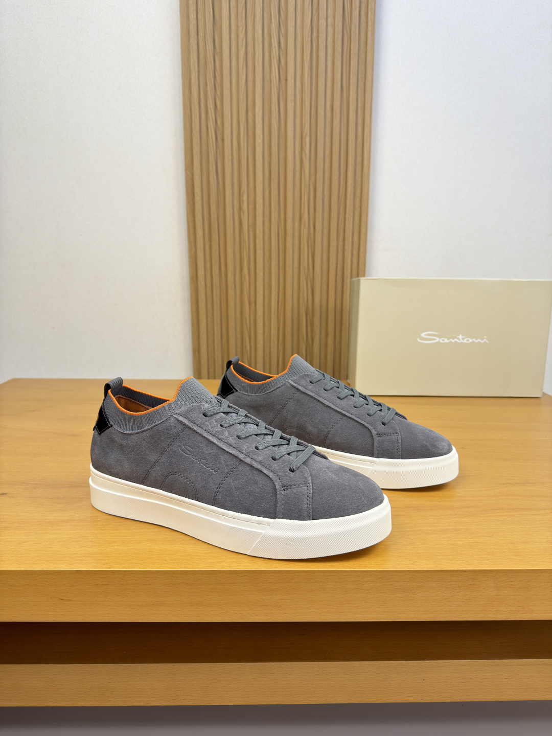 [Santoni] 산토니 프리미엄 스웨이드 캐주얼 스니커즈 신발