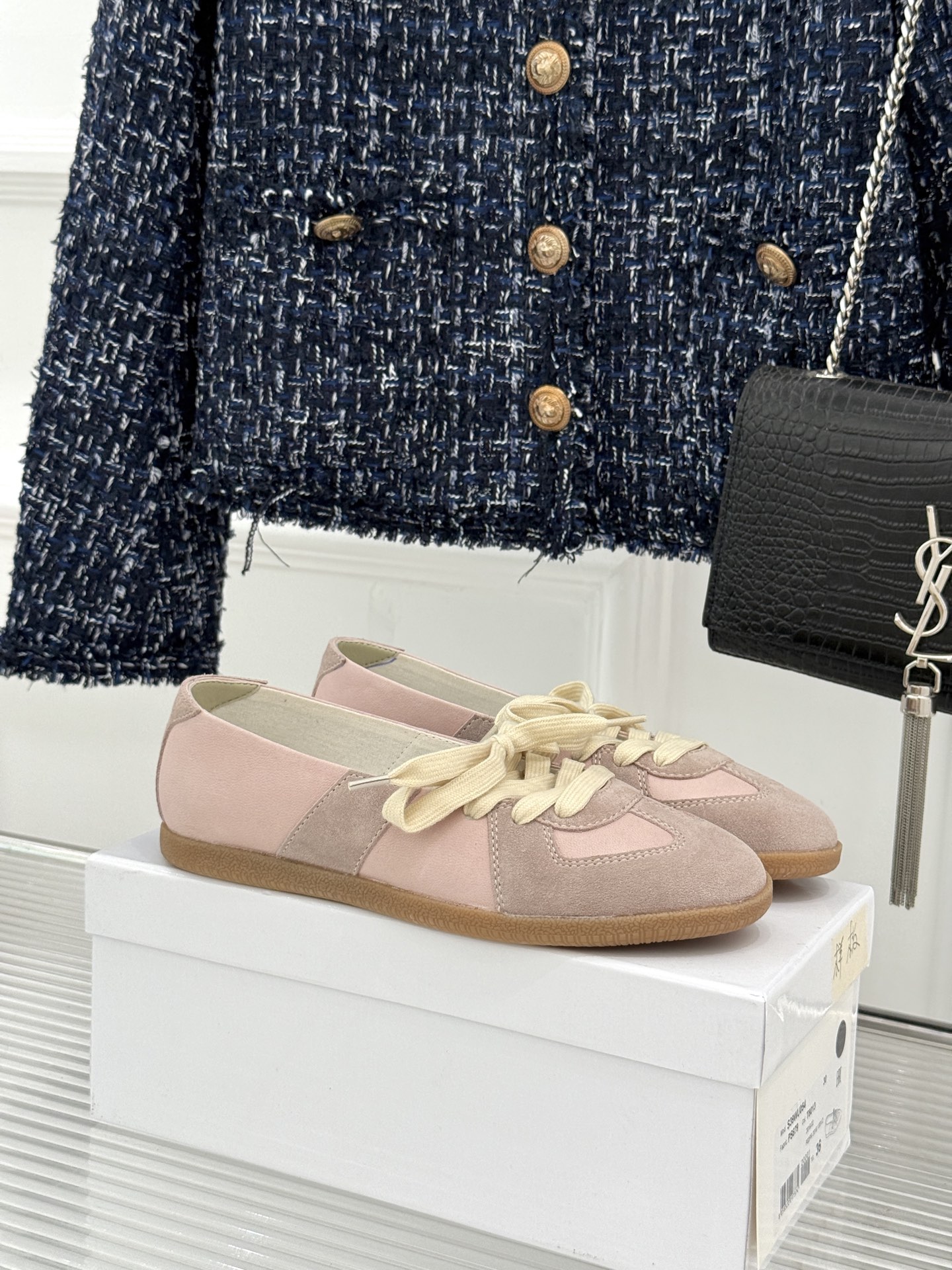 메종 마르지엘라(Maison Margiela) 스웨이드 배색 독일군 스니커즈 신발