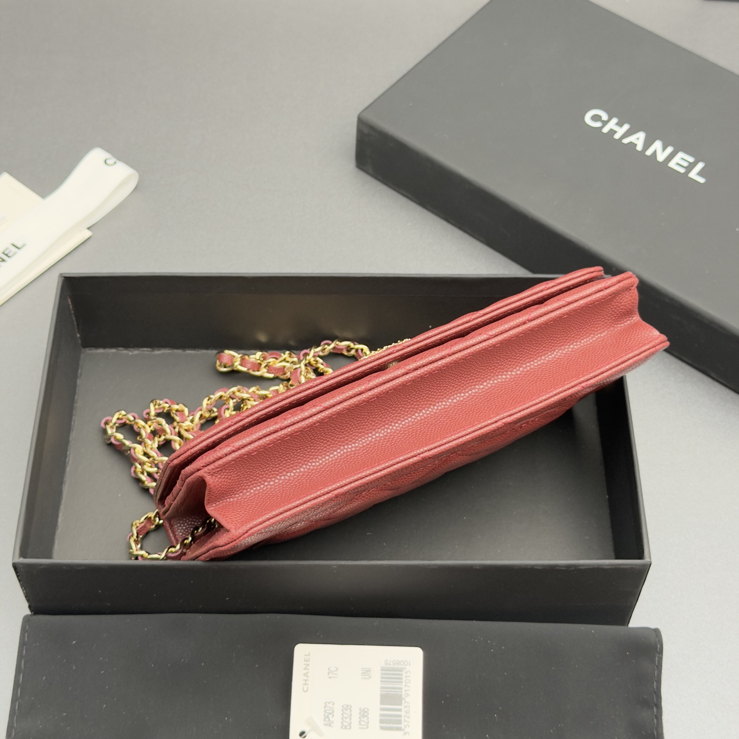 [Chanel] 샤넬 26SS 캐비어 멀티 젬스톤 체인 아코디언 플랩백 (WOC) 가방