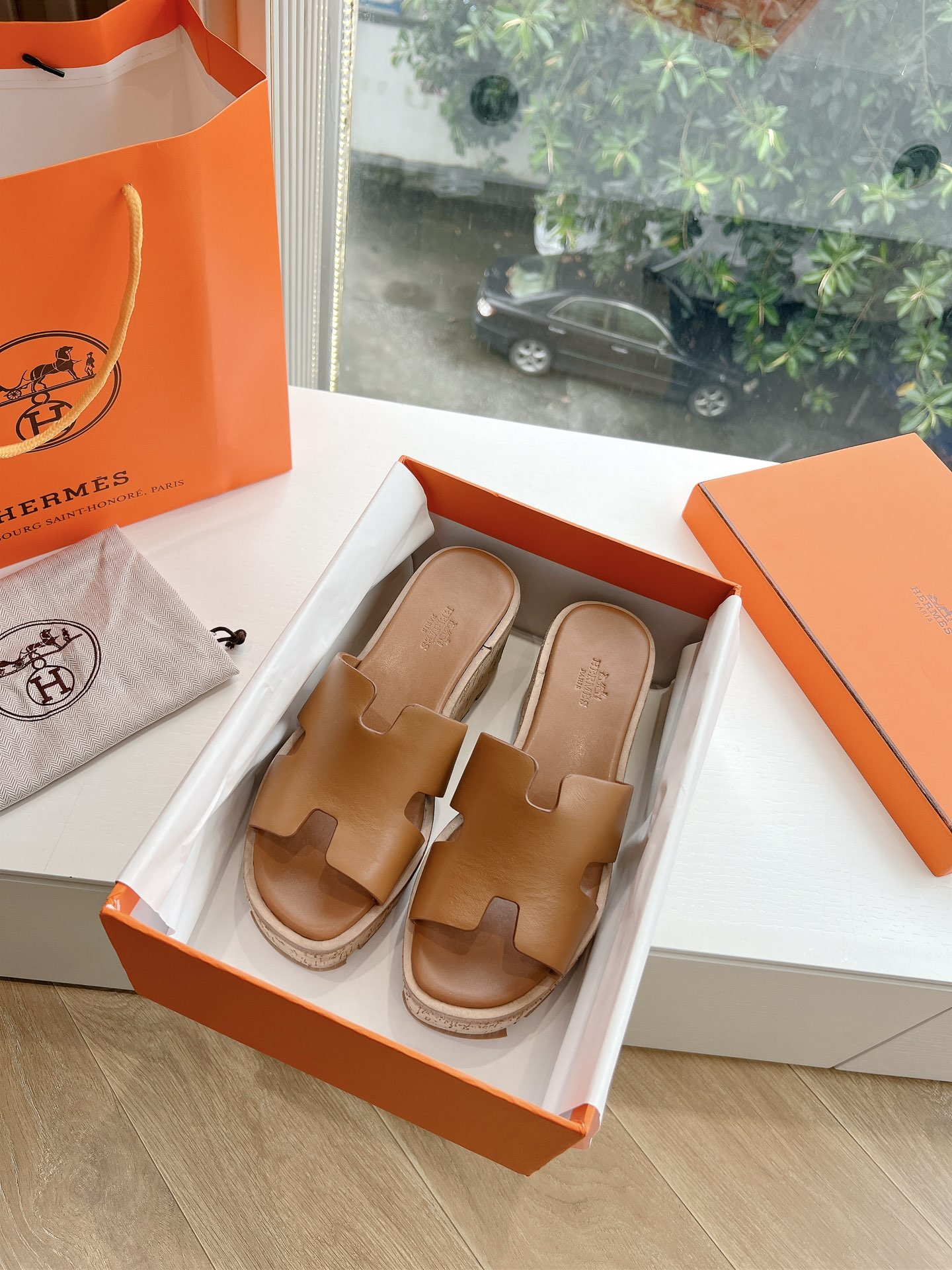 에르메스(HERMES) 웨지힐 슬리퍼 신발