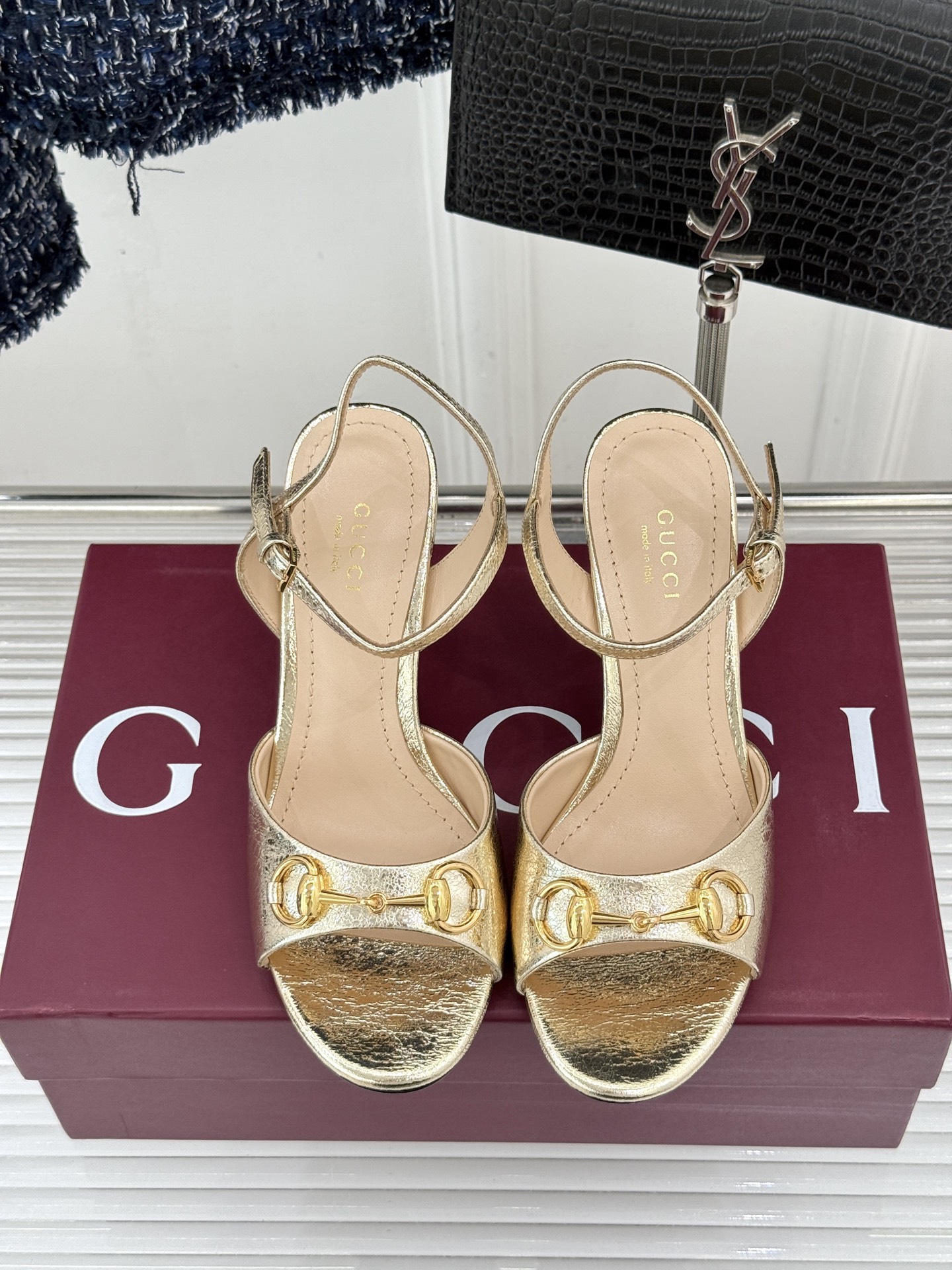 구찌(GUCCI) 홀스빗 GG 피프토 힐 샌들 신발