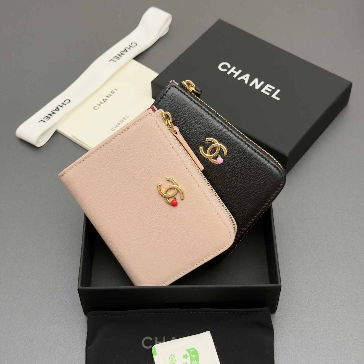 [Chanel] 샤넬 메탈 로고 L자 지퍼 미니 지갑