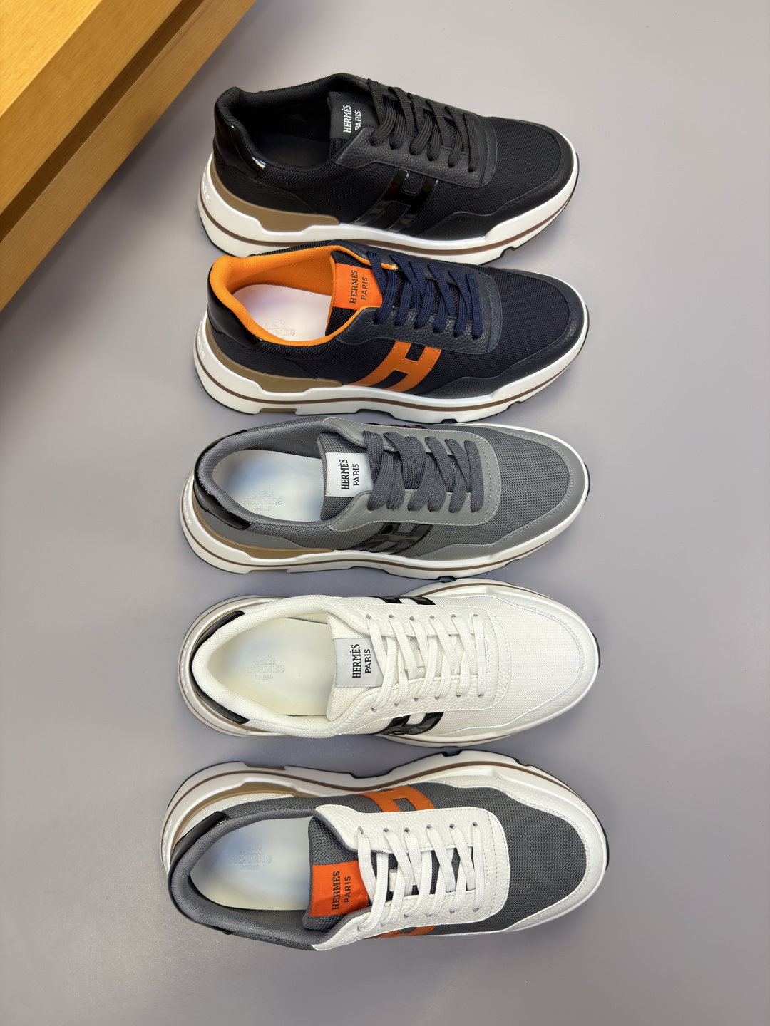 Hermes 에르메스 H 로고 캐주얼 운동화 스니커즈 신발