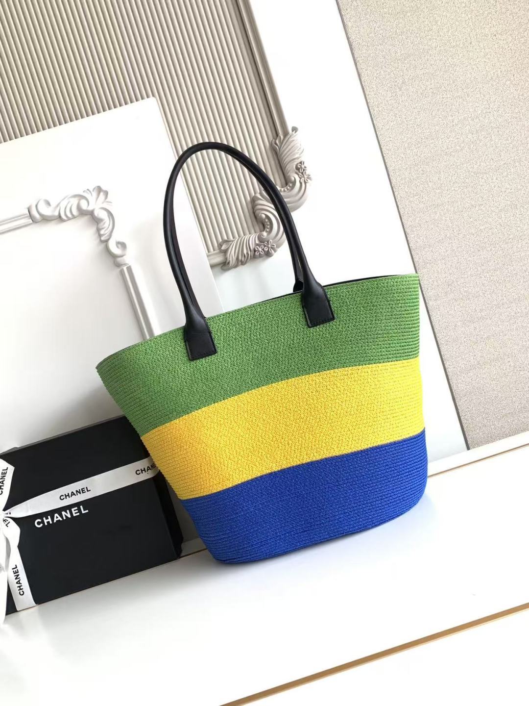 Chanel 샤넬 26C 라피아 & 스웨이드 위빙 쇼핑백 토트백 (AS6148) 가방