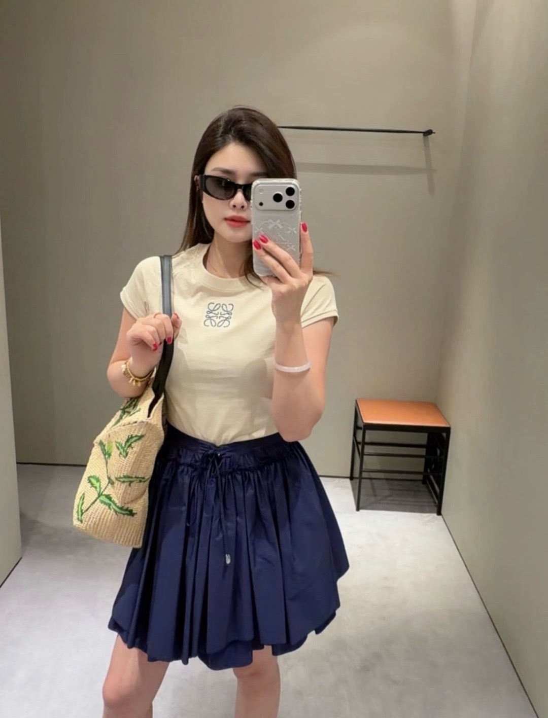 로에베(LOEWE) 스트링 주름 A라인 스커트 의류