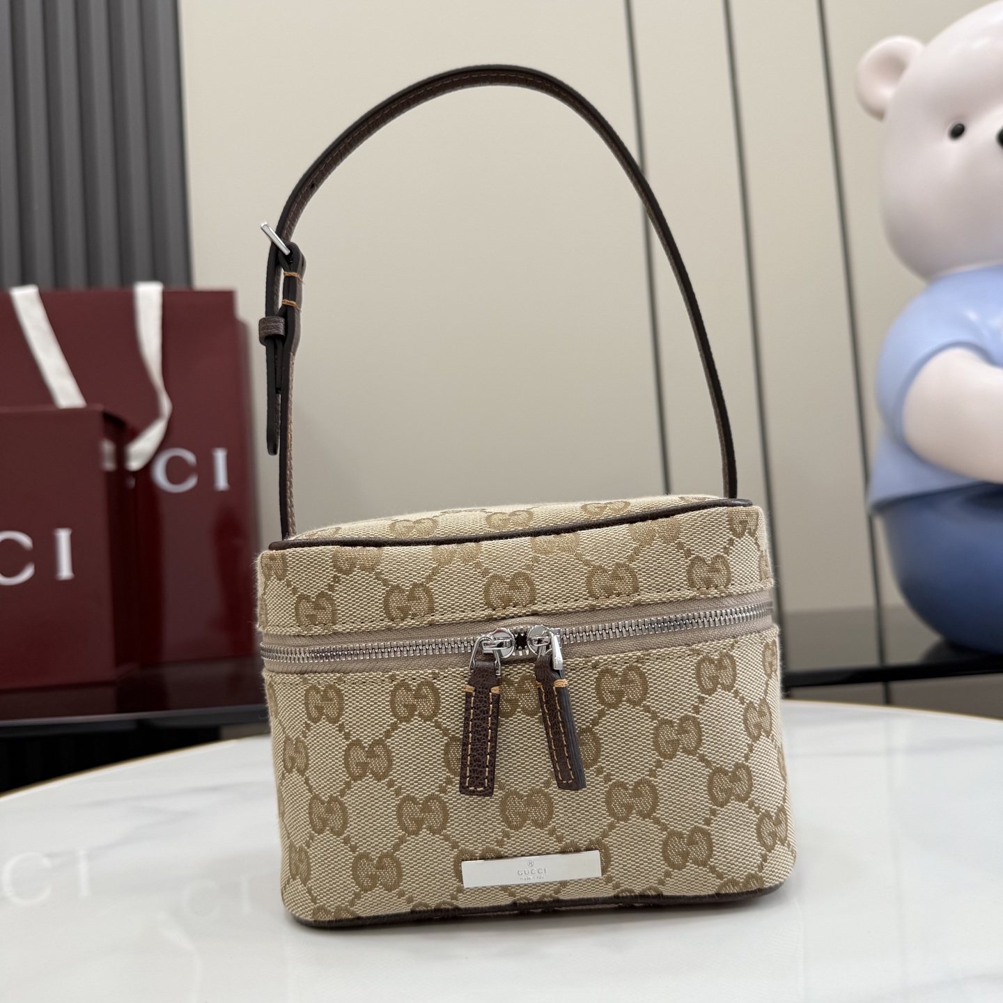 [Gucci] 구찌 Primavera 프리마베라 태그(Tag) GG 캔버스 탑 핸들 미니 백 가방