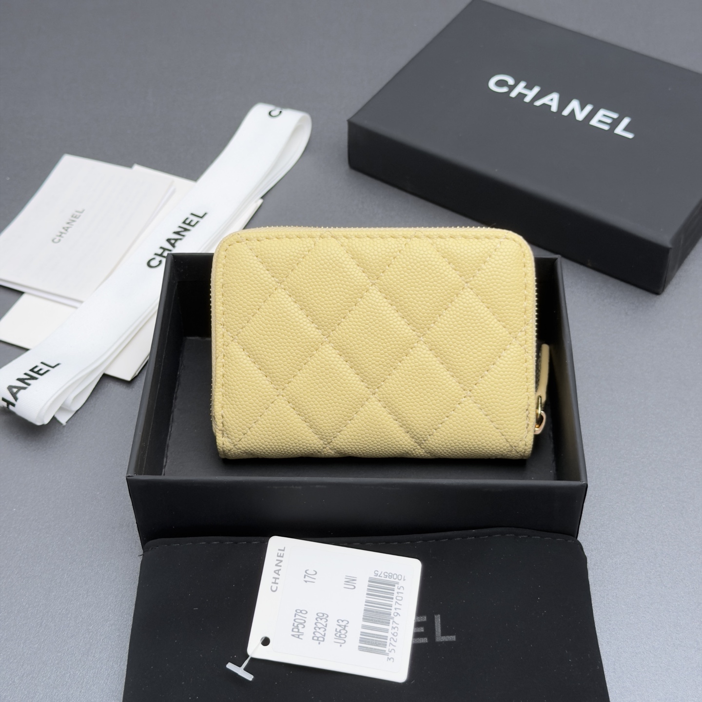 [Chanel] 샤넬 26SS 캐비어 멀티 젬스톤 미니 지퍼 코인 퍼스 지갑