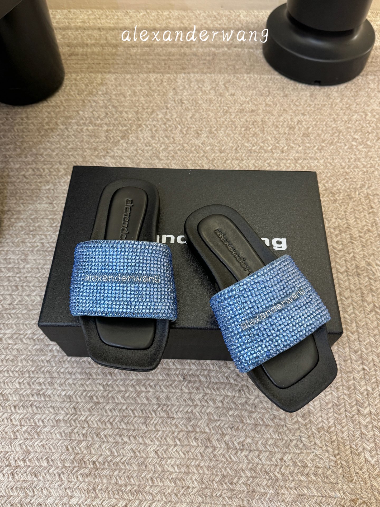 알렉산더왕(Alexander Wang) 라인스톤 스퀘어토 슬리퍼 신발