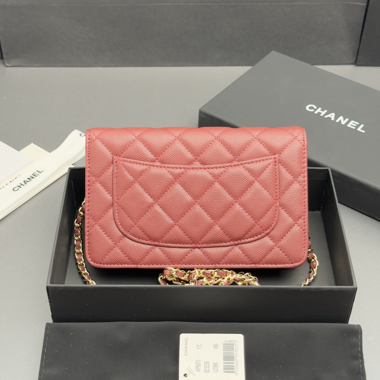 [Chanel] 샤넬 26SS 캐비어 멀티 젬스톤 체인 아코디언 플랩백 (WOC) 가방