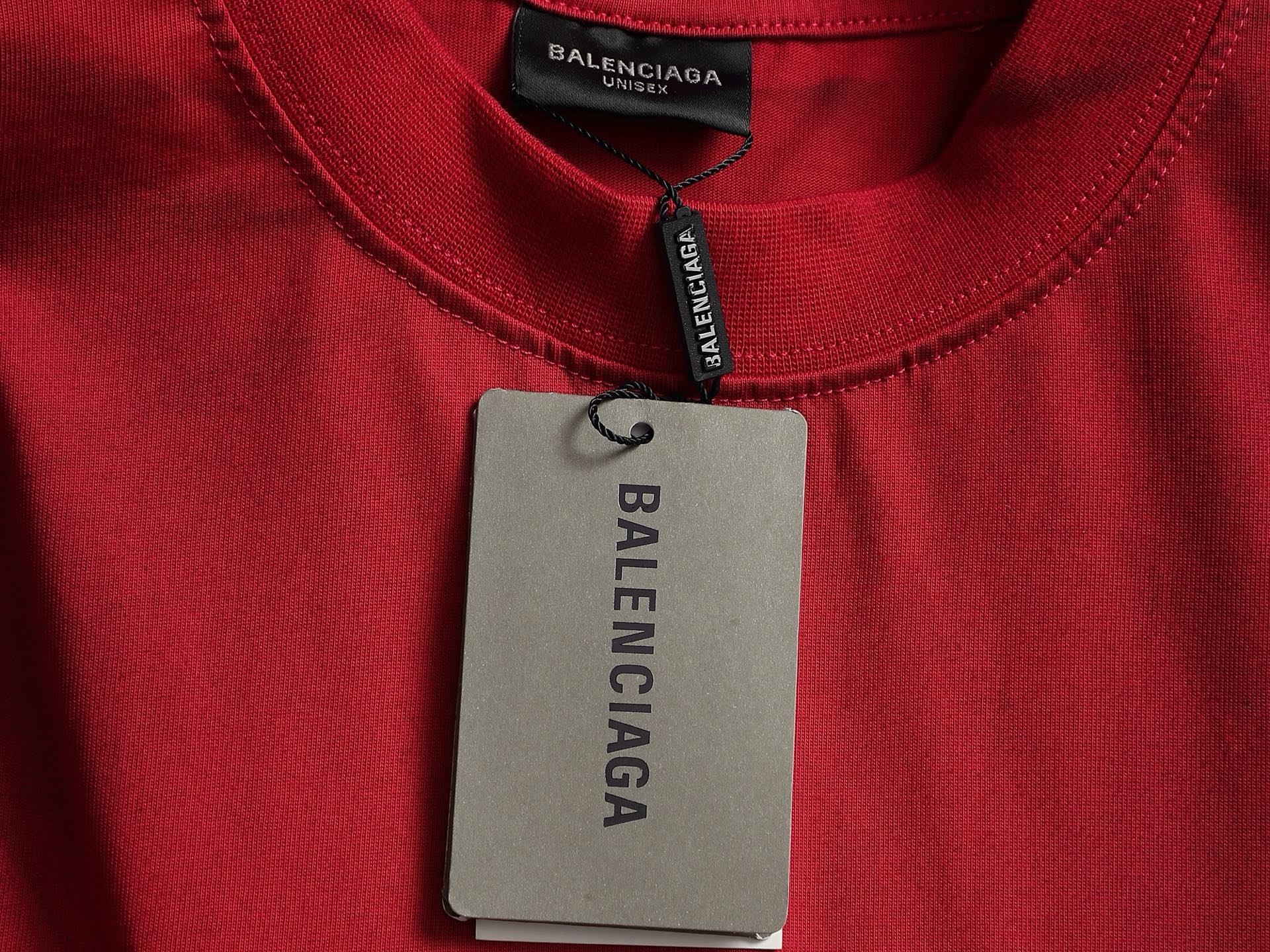 발렌시아가(BALENCIAGA) 테이프 프린팅 워싱 반팔 티셔츠 상의 의류