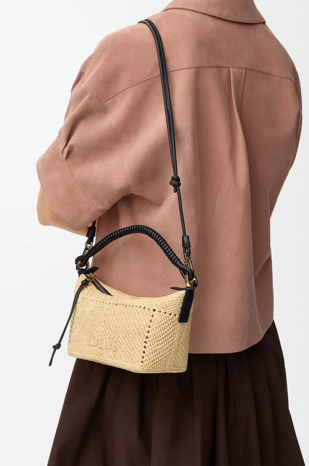 LOEWE 로에베 미니 클래식 카프스킨 & 라피아 칼라 백 가방 / 11268