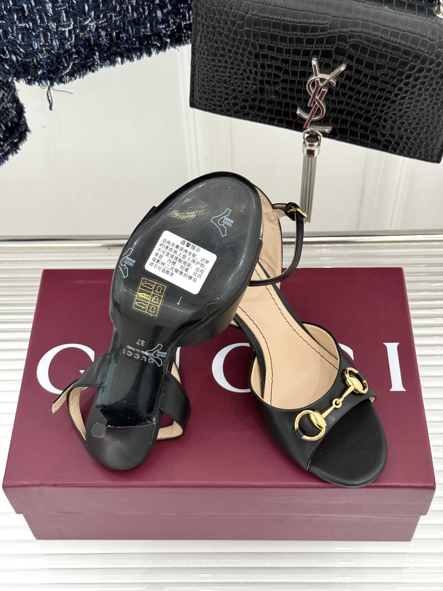 구찌(GUCCI) 홀스빗 GG 피프토 힐 샌들 신발